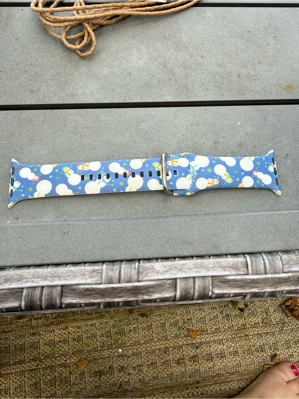 Blue Snowman Silicone Watch Band - Fun Winter Design